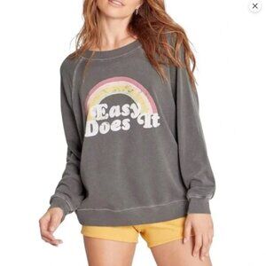 Wildfox Gray "Easy Does It" Rainbow Charcoal Sweatshirt (Women's Medium) New